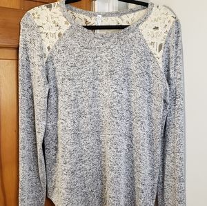 Blue Mint Women's Lace Trimmed Blouse Made in USA